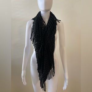Black Scarf/Shawl with Fringes